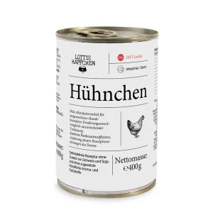 Sparpaket 6 x 400 g Lottis Häppchen Magen & Darm / Hühnchen Hunde Nassfutter Preisreduziert